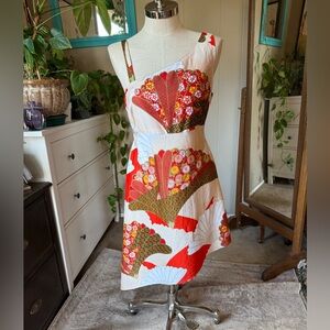 Asymmetrical unique one shoulder dress, Large